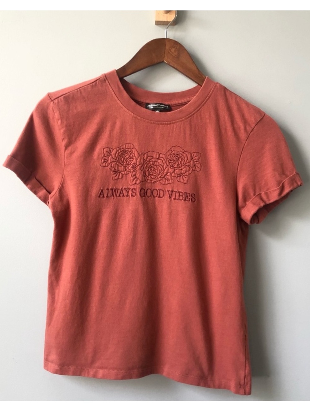Attitude Not Included Orange Embroidered Tee XSmall